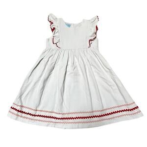 Bella Bliss White Textured Pinnie Dress Size 7